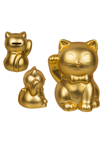 Maneki Neko Golden lucky cat piggy bank OTB78/4153 Out of The Blue | Futurartshop.com