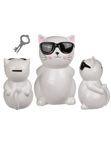 Ceramic cat piggy bank with sunglasses OTB78/4150 Out of The Blue | Futurartshop.com