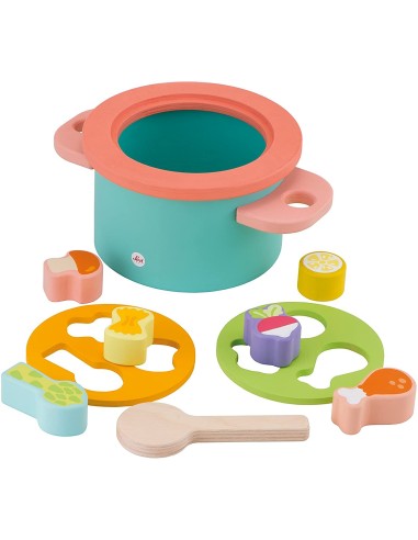 Sevi-Pot Set with wooden interlocking shapes TRU82728 Trudi | Futurartshop.com