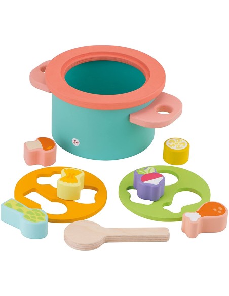 Sevi - Set Pentola con forme a incastro in legno TRU82728 Trudi | Futurartshop.com