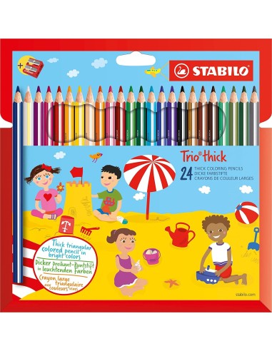 Confezione di 24 pastelli trio thick con temperino ARV1050496 Stabilo | Futurartshop.com