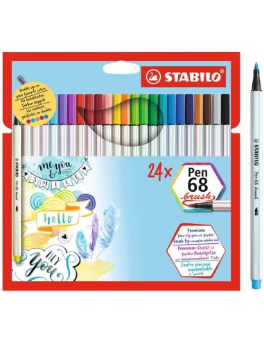 Pack of 24 brush 68 markers ARV1068042 Stabilo | Futurartshop.com