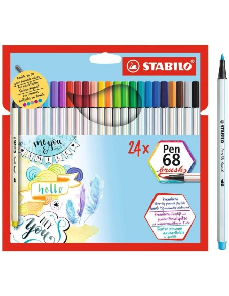 Pack of 24 brush 68 markers ARV1068042 Stabilo | Futurartshop.com