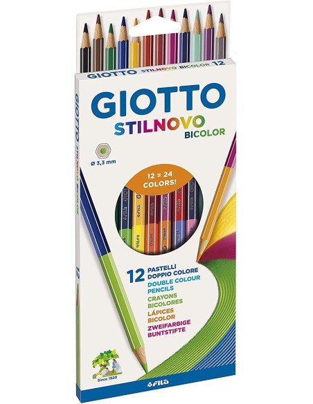 Giotto Stilnovo bicolor crayons pack-12 pieces ARVF256900 Fila | Futurartshop.com