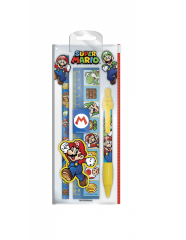 Super Mario-Set pen pencil eraser and sharpener OTB29/2702 Out of The Blue- Futurartshop.com