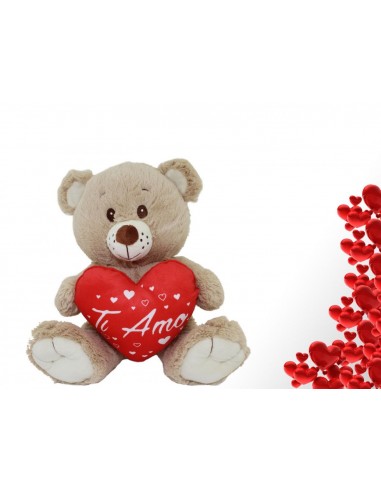 Plush bear with red heart ICE46784 Futurart- Futurartshop.com
