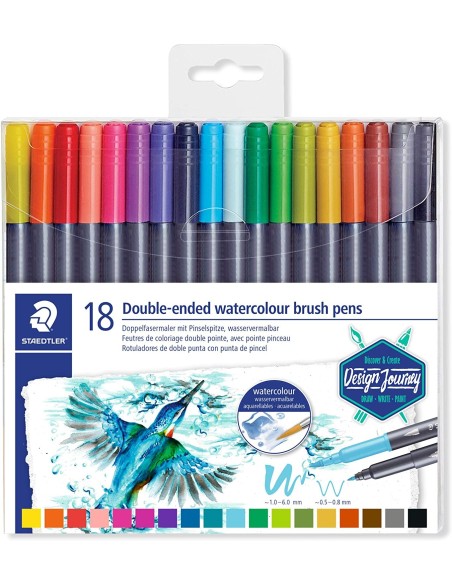Double tip watercolor markers pack-18 pieces ARV21488 Staedtler | Futurartshop.com