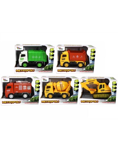 Working vehicle with lights and sounds in scale 1: 20 - 5 models TOY27481 Toys Garden | Futurartshop.com