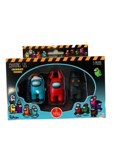 Among Us - Set con 3 personaggi Azzurro Rosso Nero GAMGAV57315-4 Futurart | Futurartshop.com