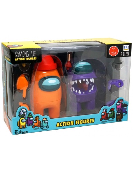 Among Us-orange and purple characters set with accessories GAMGAV57316-2 Futurart | Futurartshop.com