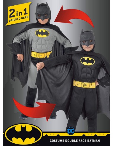 Reversible Batman Costume in 2 colors-8/10 years CIA11720.8-10 Futurart | Futurartshop.com