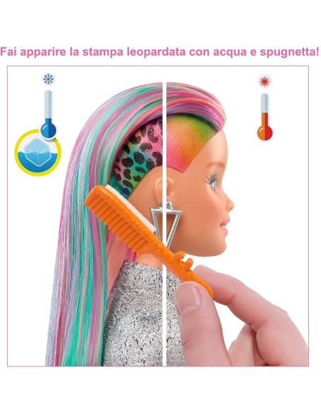 Barbie con capelli multicolore leopardati TOYGRN80/GRN81 Mattel | Futurartshop.com