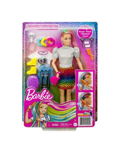 Barbie con capelli multicolore leopardati TOYGRN80/GRN81 Mattel | Futurartshop.com