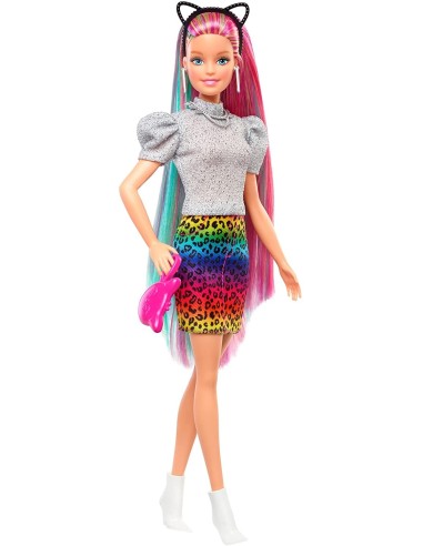 Barbie con capelli multicolore leopardati TOYGRN80/GRN81 Mattel | Futurartshop.com