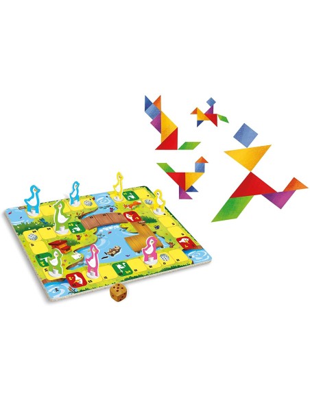 The game of the goose and Tangram 2 in 1 CLE16301 Clementoni | Futurartshop.com