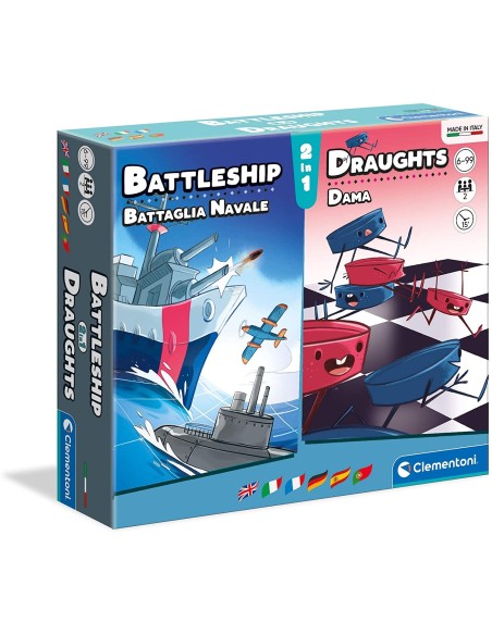 Checkers and naval Battle 2 in 1 CLE16305 Clementoni | Futurartshop.com
