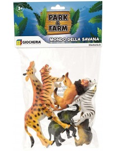 Pack de animales de parque y Granja - Sabana 6 piezas GIOGGI190245 Giochi Preziosi- Futurartshop.com