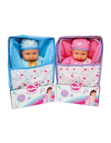 Baby Balu with cot and backpack 2 in 1 - 28 cm 2 colors ODS43130 Ods | Futurartshop.com