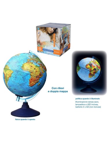 Embossed globe with LED lighting-diameter 32 cm MAG29023 Futurart | Futurartshop.com