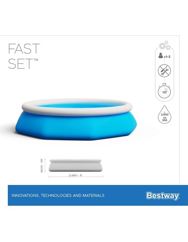 Piscina per famiglia fast set - 244 x 66 cm capacità 2.100 litri GLO57265 Bestway | Futurartshop.com