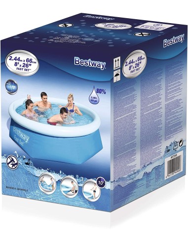 Piscina per famiglia fast set - 244 x 66 cm capacità 2.100 litri GLO57265 Bestway | Futurartshop.com