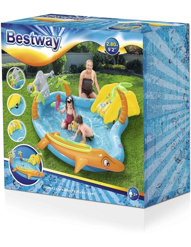 Inflatable playground pool with slide - 280 2 257 cm GLO53067 Bestway | Futurartshop.com