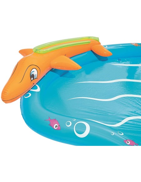 Piscina parco giochi gonfiabile con scivolo - 280 x 257 x 87 cm GLO53067 Bestway | Futurartshop.com