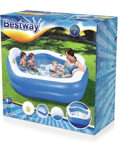 Pentagonal pool with 2 seats-213 2 206 cm GLO54153 Bestway | Futurartshop.com