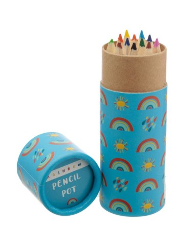 Tube with colored pencils and pictures of rainbows PUCPCASE43 Futurart | Futurartshop.com