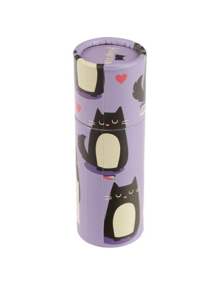 Tubo con matite colorate e immagini di gatti PUCPCASE21 Futurart | Futurartshop.com