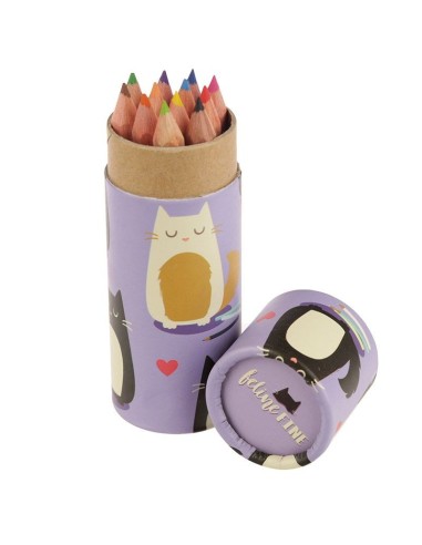 Tube with colored pencils and pictures of cats PUCPCASE21 Futurart | Futurartshop.com