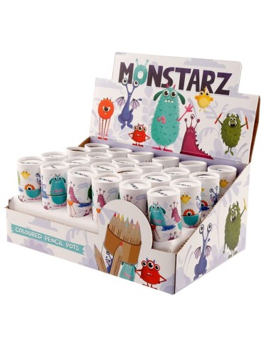 Tube with colored pencils with images of monsters PUCPCASE34 Futurart | Futurartshop.com