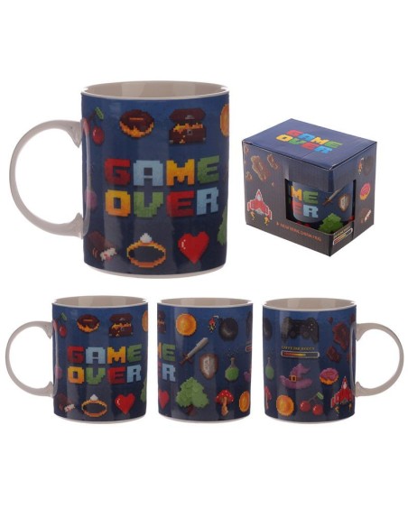 Porcelain mug with game over lettering PUCMUG283 Futurart | Futurartshop.com