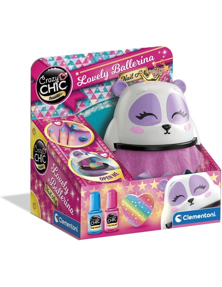 Crazy Chic Kit smalto Lovely Panda ballerina CLE18694 Clementoni | Futurartshop.com