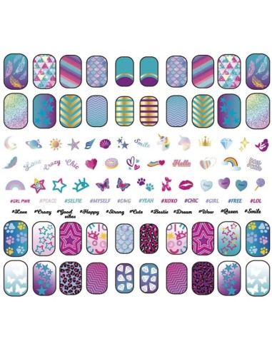 Crazy Chic - Kit unghie fluorescenti Shiny Nails Glow in the dark CLE18689 Clementoni | Futurartshop.com