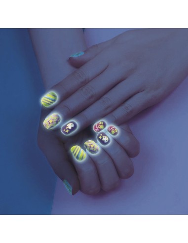 Crazy Chic - Kit unghie fluorescenti Shiny Nails Glow in the dark CLE18689 Clementoni | Futurartshop.com