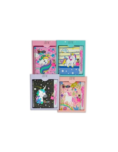 Miss Miss Secret Diary unicorns with pen and padlock-4 models TEO52029 Teorema | Futurartshop.com