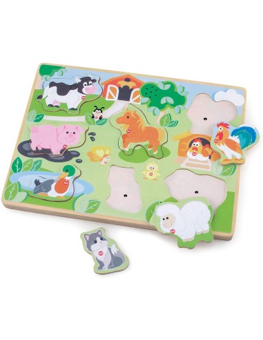 Sevi - Puzzle sonoro in legno della Fattoria TRU88033 Trudi | Futurartshop.com