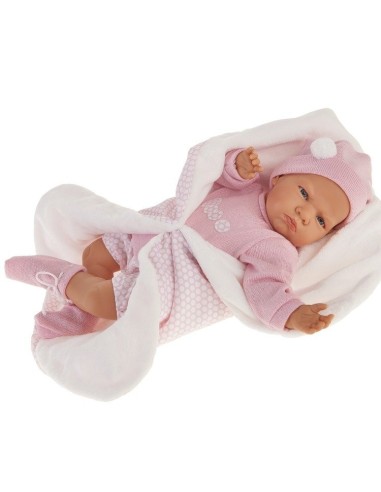 Bambola Reborn Berta con copertina rosa KRE20007 Antonio Juan | Futurartshop.com