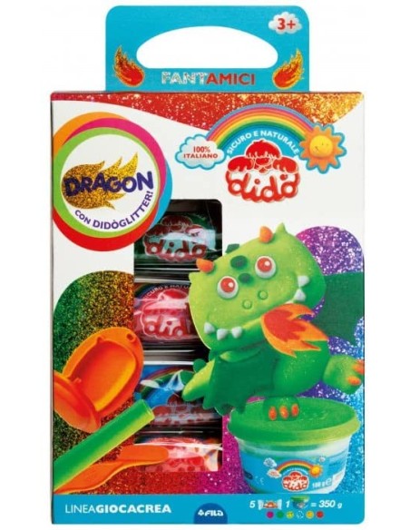 Didò Giocacrea Dragon pasta da modellare glitter ARVF360800 Fila | Futurartshop.com
