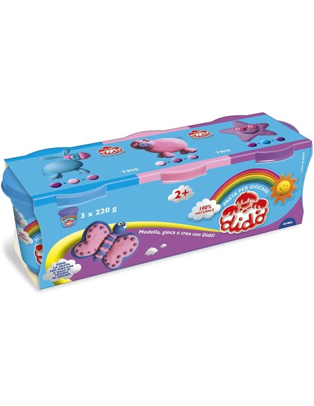 Didò tris vasetti pasta da modellare colori azzurro rosa viola ARV390464 Fila | Futurartshop.com