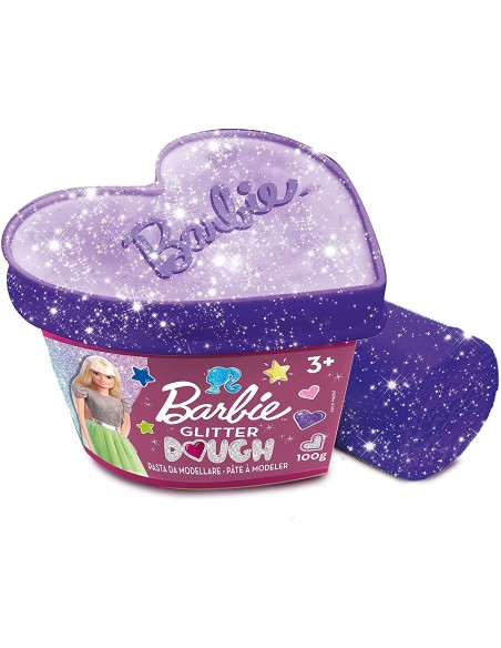 Barbie pasta da modellare glitter vasetto cuore LIS88744 Lisciani | Futurartshop.com