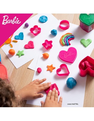 Barbie modeling paste glitter Heart jar LIS88744 Lisciani | Futurartshop.com