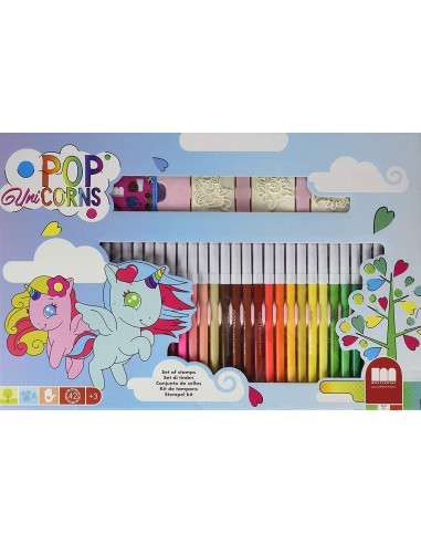 Pop Unicorns Set di timbri e pennarelli MUL57978 Multiprint | Futurartshop.com
