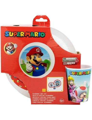 Super Mario - Set Piatti con Bicchiere RTIST21449 Futurart | Futurartshop.com