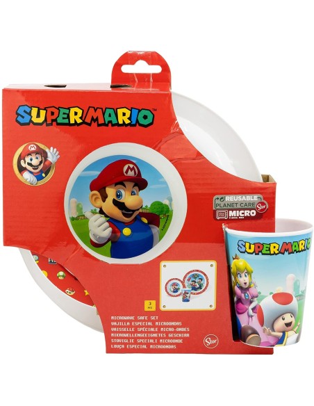 Super Mario - Set Piatti con Bicchiere RTIST21449 Futurart | Futurartshop.com