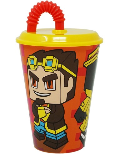 Lyon Gamer Bicchiere con cannuccia - 430 ml 4M08573 Futurart | Futurartshop.com