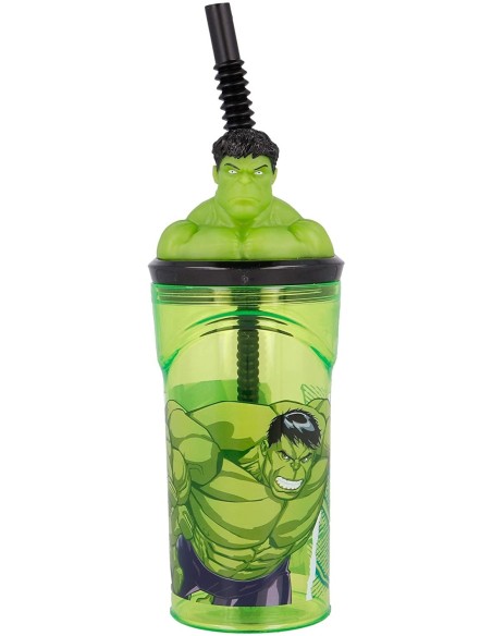 Bicchiere Hulk in 3D con cannuccia RTIST57777 Futurart | Futurartshop.com