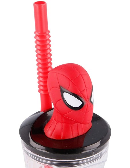 3D Spider-Man glass with straw RTIST51366 Futurart | Futurartshop.com
