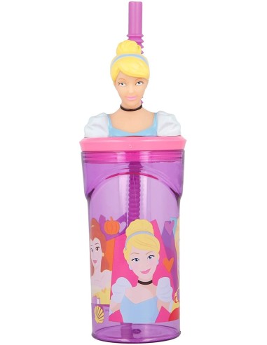 3D Princess glass with straw RTIST51266 Futurart | Futurartshop.com